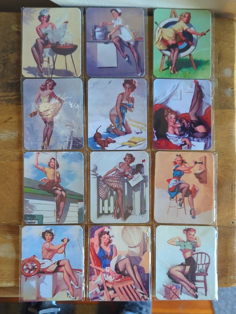 Vintage Pin-Up Girl Art Magnets Set Of 12 N.I.P
